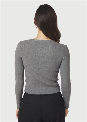 Kirrera knit bluse Dark Grey Melange Neo Noir 